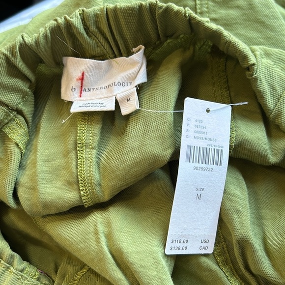 Anthropologie Cargo Parachute Pants Moss Green Pockets Drawstring Jogger M NEW - Picture 13 of 16